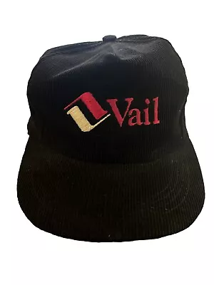 Vintage Vail Ski Resort Black Cursory Hat- SnapBack • $22.95