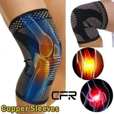 Copper Patella Knee Support Elastic Compression Wrap Sleeves Brace Joint Pain IA • £6.66