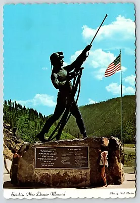 Postcard Sunshine Mine Disaster Memorial Statue Deckled Edges 4x6 • £4.27