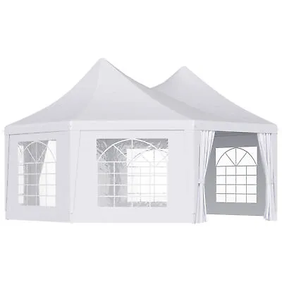 Outsunny 6.8 X 5m Garden Octagonal Gazebo Party Wedding Tent  Heavy Duty Marquee • £299.99