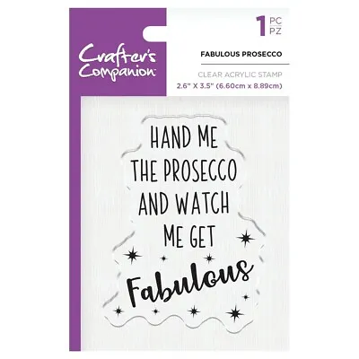 Crafters Companion Clear Acrylic Stamps - Fabulous Prosecco • £2.49