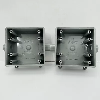 (Qty 2) Carlon E9812D 2-Gang FSC Weatherproof Outlet Box 1/2  Hubs Non-Metallic • $23.99