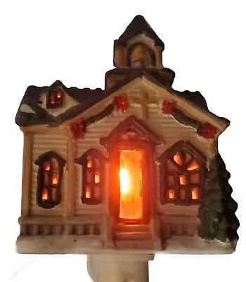 Vintage Y2K Christmas Village Collection Flickering Flame Church Nightight Boxed • $20.99