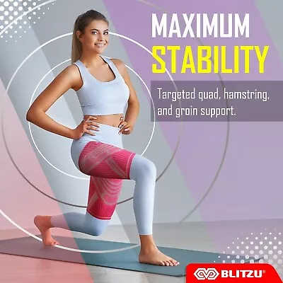 BLITZU Compressions Sleeves Hamstring & Quad Stablilizer /Anti Grip Pink Medium • $12.99