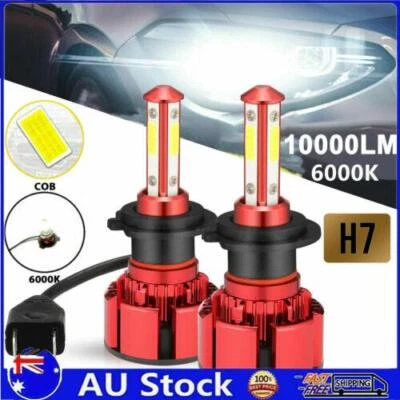 2PCS 4-sides H7 LED Headlight Globes Bulbs Kit High Low Beam Bright White Lamp • $16.99