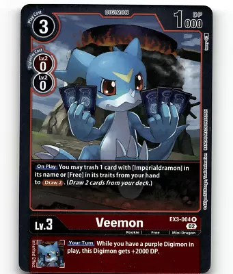 Digimon Veemon Draconic Roar EX3-004 R • $1.99