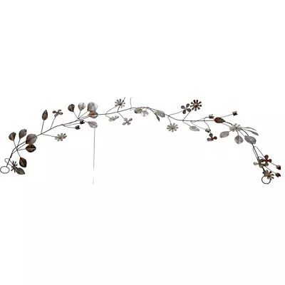 Anthro Metal Floral Botanical Wall Decor Art Sculpture Leaves Flowers Silver  • $19