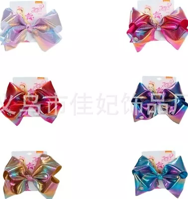 8 Inches Jojo Siwa Metallic Bows Girls Hair Clips -Melbourne Stocks • $9.88