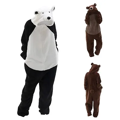 £14.39 • Buy Women Sherpa Bear Jumpsuit Halloween Costume Plush Teddy One Piece Cosplay Suit