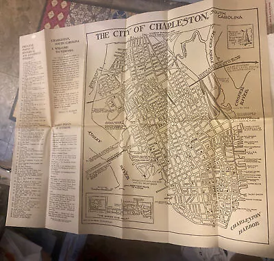 $9.99 • Buy Vintage City Of Charleston SC Travel Brochure Map Guide Ex Condition