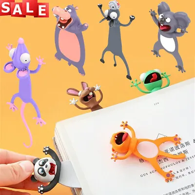 Creative Funny 3D Stereo Bookmarks Cartoon Animal Book Markers School Supplies • £5.84