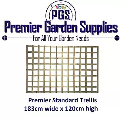 6x4 Heavy Duty Squared Trellis Fence Topper Lattice Wood  • £22