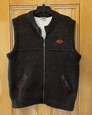 McDonald New Zealand Mens Fleece Sherpa 100% Wool Vest Size Medium Brown NEW • $49.94