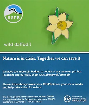 RSPB Pin Badge Wild Daffodil NIIC P02986 • £4.50