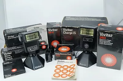 Great Condition Vivitar 273 283 102 Electronic Flashes Plus Accessories Outfit • $105