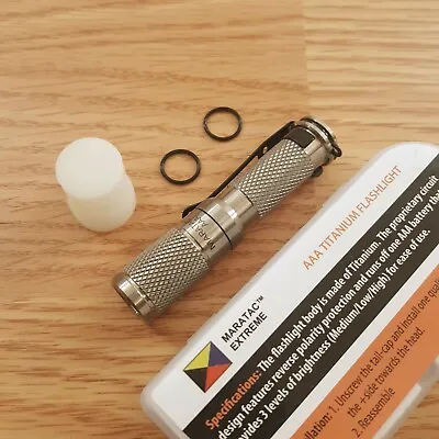 Maratac AAA Flashlight One Piece Titanium Construction Comes With Clip & O-Rings • $50.49