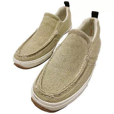 Margaritaville Canvas Men's Shoes Sz 9.5 Khaki Barbados Boat Dock Slip On Loafer • $24.88