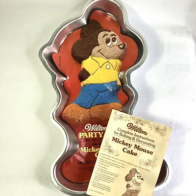 Vintage 1978 Wilton Mickey Mouse Cake Pan Mold With Insert And Instructions • $9.99