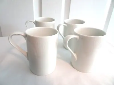 Set Of 4 Vintage White 8 Oz. Coffee Cups/Mugs-Never Used NOS • $12