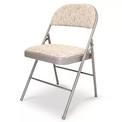 Metal Folding Chair Fabric Foldable Padded Seat Meeting Room Home Office Chairs • £22.85