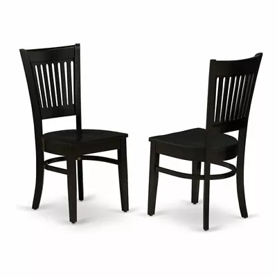 East West Furniture Vancouver 12  Wood Dining Chairs In Black (Set Of 2) • $140.58