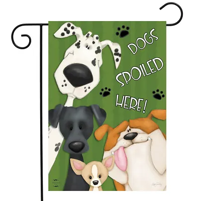 Spoiled Dogs Garden Flag Pets Bulldog Dalmation 12.5  X 18  Briarwood Lane • $9.86