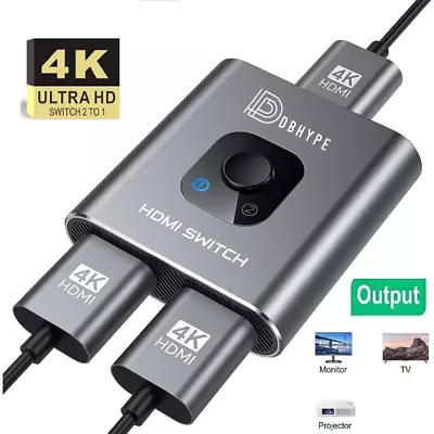 Bi-Directional 4K HDMI 2.0 Cable Switcher Splitter HUB 2 In 1 Out And 1 In 2 Out • $12.95