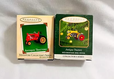 Lot Of 2 Hallmark Keepsake Miniature Antique Tractors Christmas Ornaments New • $10.50