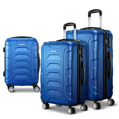 $145.85 • Buy Wanderlite 3pc Luggage Travel Sets Suitcase Trolley TSA Lock Blue