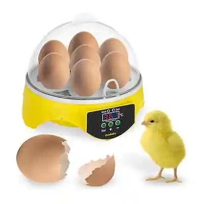 Egg Incubator Poultry Incubator Egg Hatcher Egg Brooder 7 Eggs + Candler • £41.99