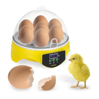 Egg Incubator Poultry Incubator Egg Hatcher Egg Brooder 7 Eggs + Candler • £41.99