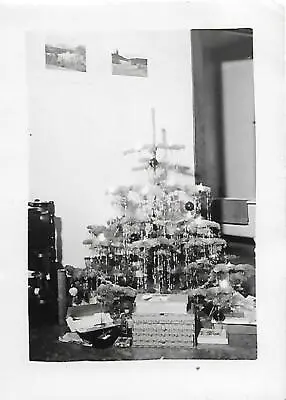 CHRISTMAS TREE Vintage FOUND PHOTO Bw FREE SHIPPING Original Snapshot 07 19 K • $14.90