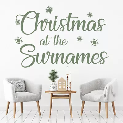 Personalised Name Christmas Family Wall Sticker WS-50038 • £11.98