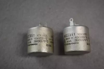 Mallory NOS 500 UF 40 Vdc Electrolytic Can Capacitors Tested Pair • $22.99