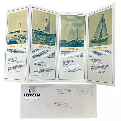 Vintage 1970’s IRWIN YACHT & MARINE CO. Florida Sailboat BROCHURE CATALOG +Cover • $49.99