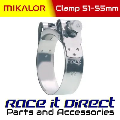 Mikalor Stainless Steel Motorcycle Exhaust Hose Clamp 51mm 52mm 53mm 54mm 55mm • £5.75