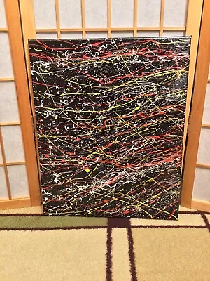 Jackson Pollock Style Painting 16  X 20  No. 220. Signed By Artist COA Issued • $299.92