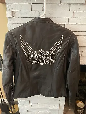 Women's Harley Davidson Studded Leather Jacket *Vintage* • $70