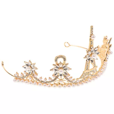 Golden Vintage Tiara Crown For Wedding Prom Or Birthday Hair Accessories • $10.78