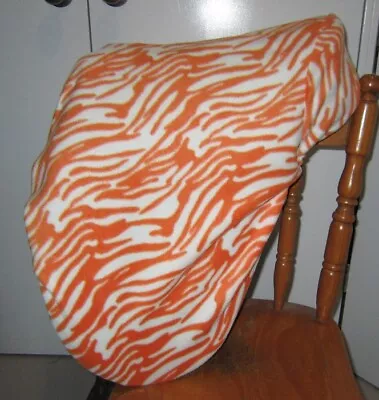 Horse Stock / Western/Swinging Fender Saddle Cover FREE EMBROIDERY Zebra Orange • $39