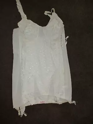 Vtg Full Ivory Life By Formfit Corset / Girdle With Garters Size 38  Zip & Hook • $20