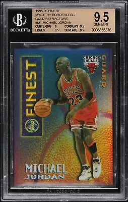 1995 MICHAEL JORDAN Finest Mystery Borderless Gold REFRACTOR BGS 9.5 ***Only 14! • $3499