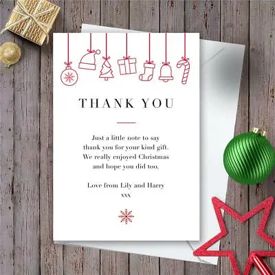 £4.99 • Buy 10 Personalised Christmas Thank You Cards Notes