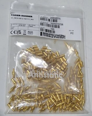 $199.99 • Buy Huber + Suhner MCX Connector Plug Male Pin 50Ohm Free Hanging Crimp QTY 100