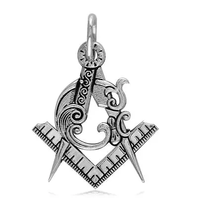 Small Masonic Charm Charm In 14k White Gold • $399