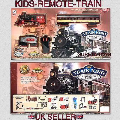 Classical Remote Control Smoke Train Track Set With Light Sound Train Action Uk • £24.99