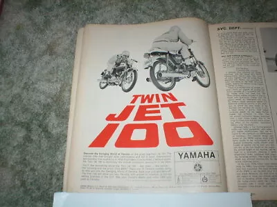 1966 Yamaha Twin Jet 100 Cycle Ad 1 Page  Original • $6.25