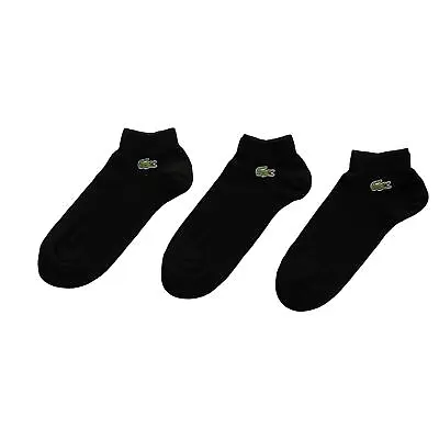 Lacoste Mens 3pkt No Show Socks (Black) • £19.99
