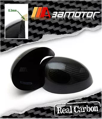 Dry Carbon Fiber Mirror Covers Fits 2008+ BMW Mini Cooper S W/ Powerfold Mirrors • $90