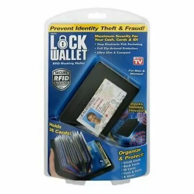 Ontel Lock Wallet Black RFID Blocking Wallet - (LW-MC12/4) • $10